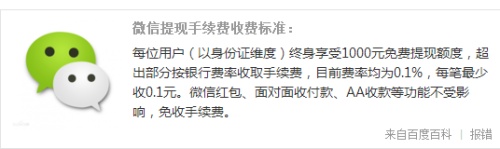 微信提现手续费是多少